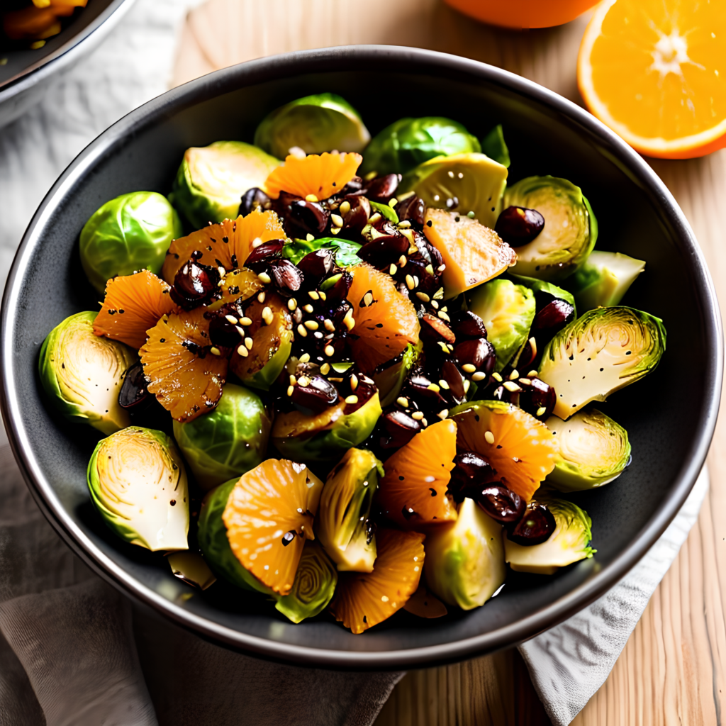 Brussels Sprouts Bowl with Soy Orange Sauce