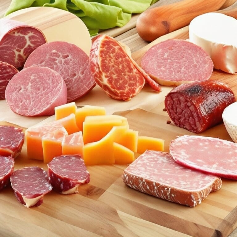 Cheese and cured meats such as salami and chor