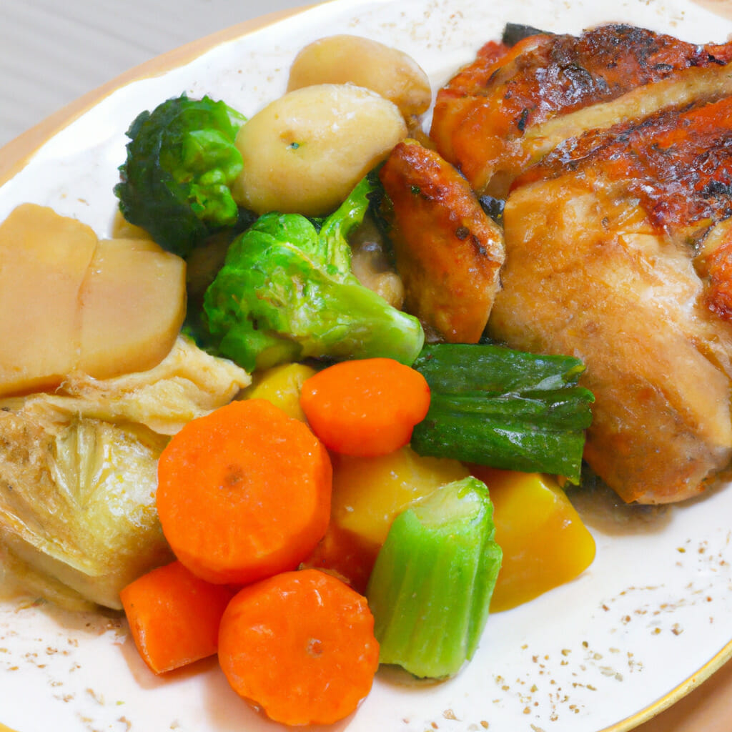 OnePot April Roasted Chicken Seasonal Veggies A MealinOne Dinner Recipe