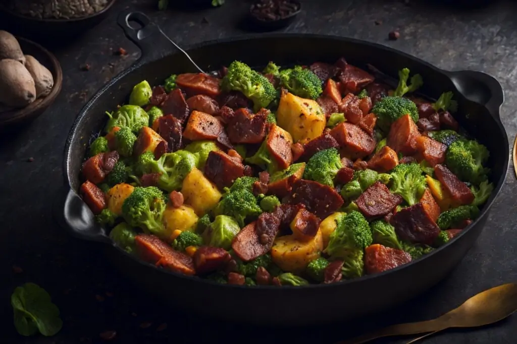 Hearty Bacon and Brussels Sprouts Skillet