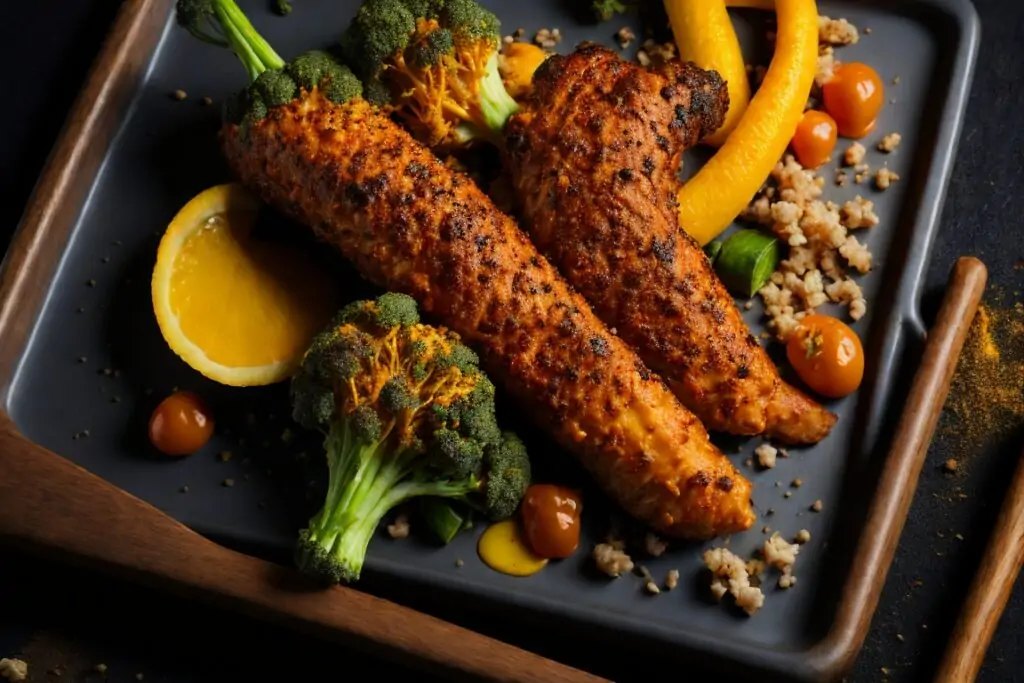 HoneyMustard Drumsticks with Quinoa and Veg