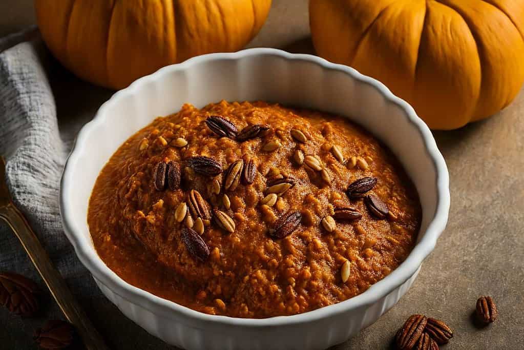 Pumpkin Spice Oatmeal with Pecans