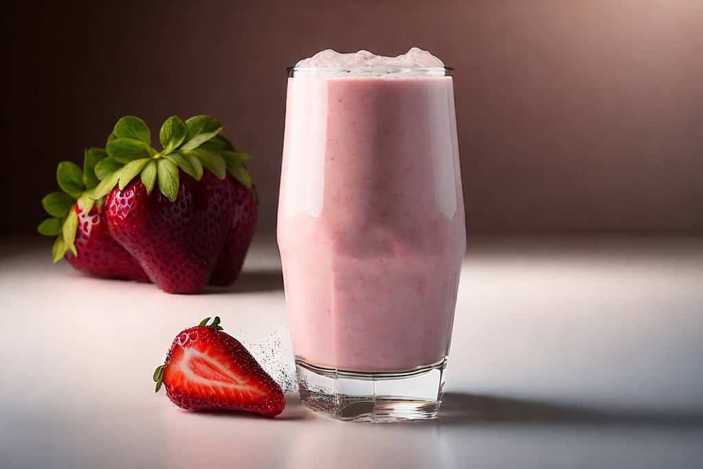 glass of Strawberry Banana Smoothie with Al